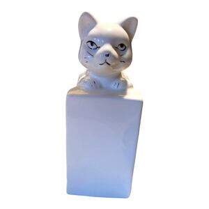 Single‎ Cat Kitty Bookend White 7.5" Tall x 3" wide